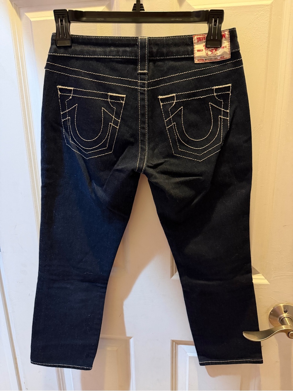 True Religion Women's Dark Blue Straight Leg Jeans Rockstar Lola 24